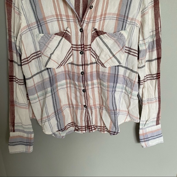 Free People Wesley Plaid Flannel Size XS - Picture 6 of 7